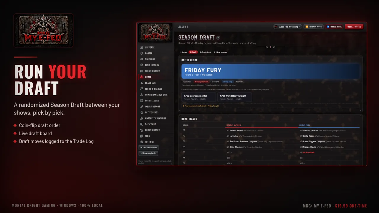 Season draft screen